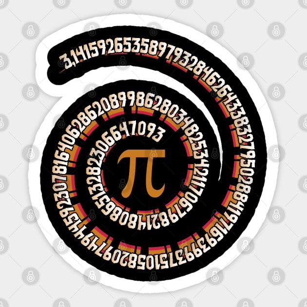 Pi Day 3.14 Spiral Pi Math Gift For Teachers Sticker by Tesszero